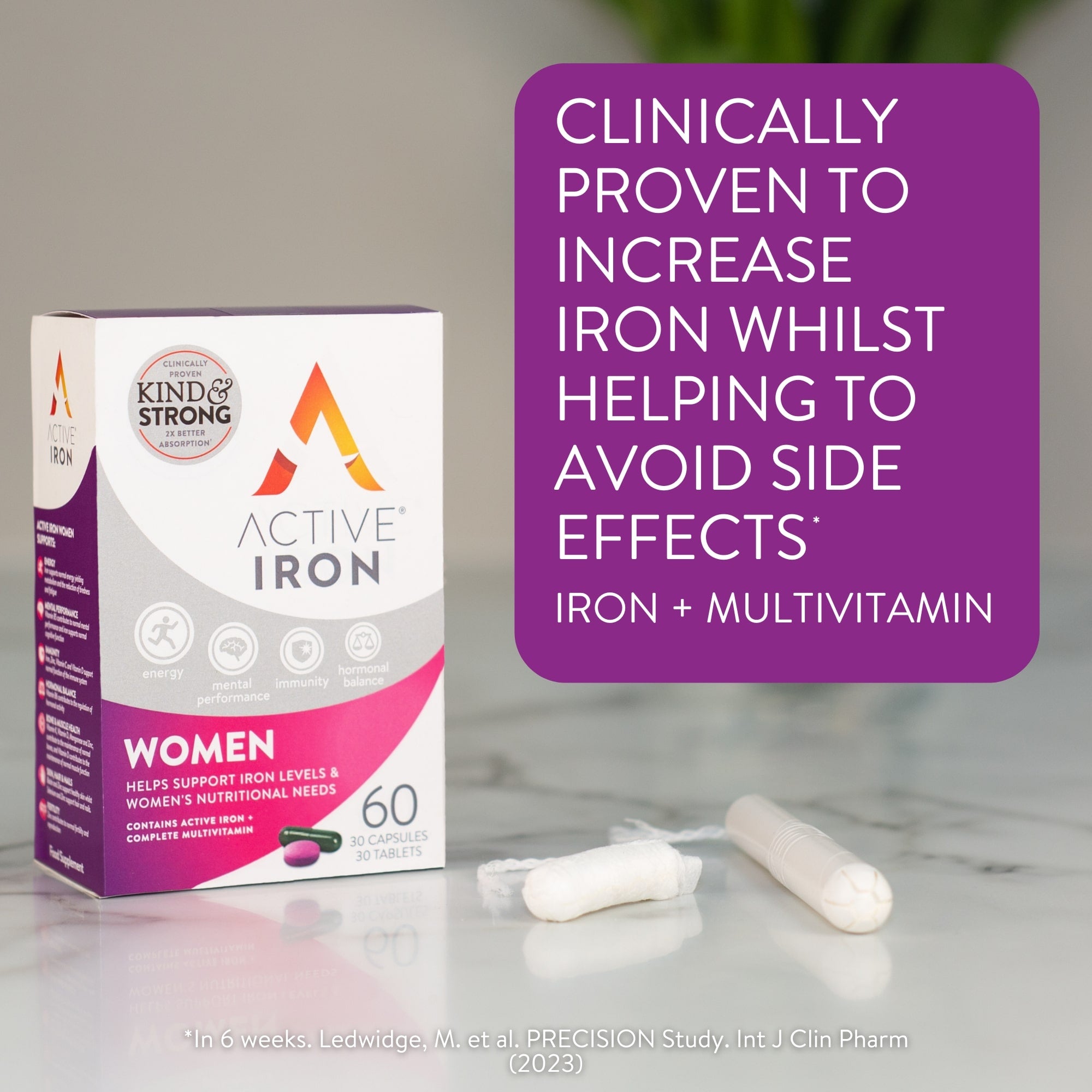 Active Iron For Women With Multivitamins - 60 pk