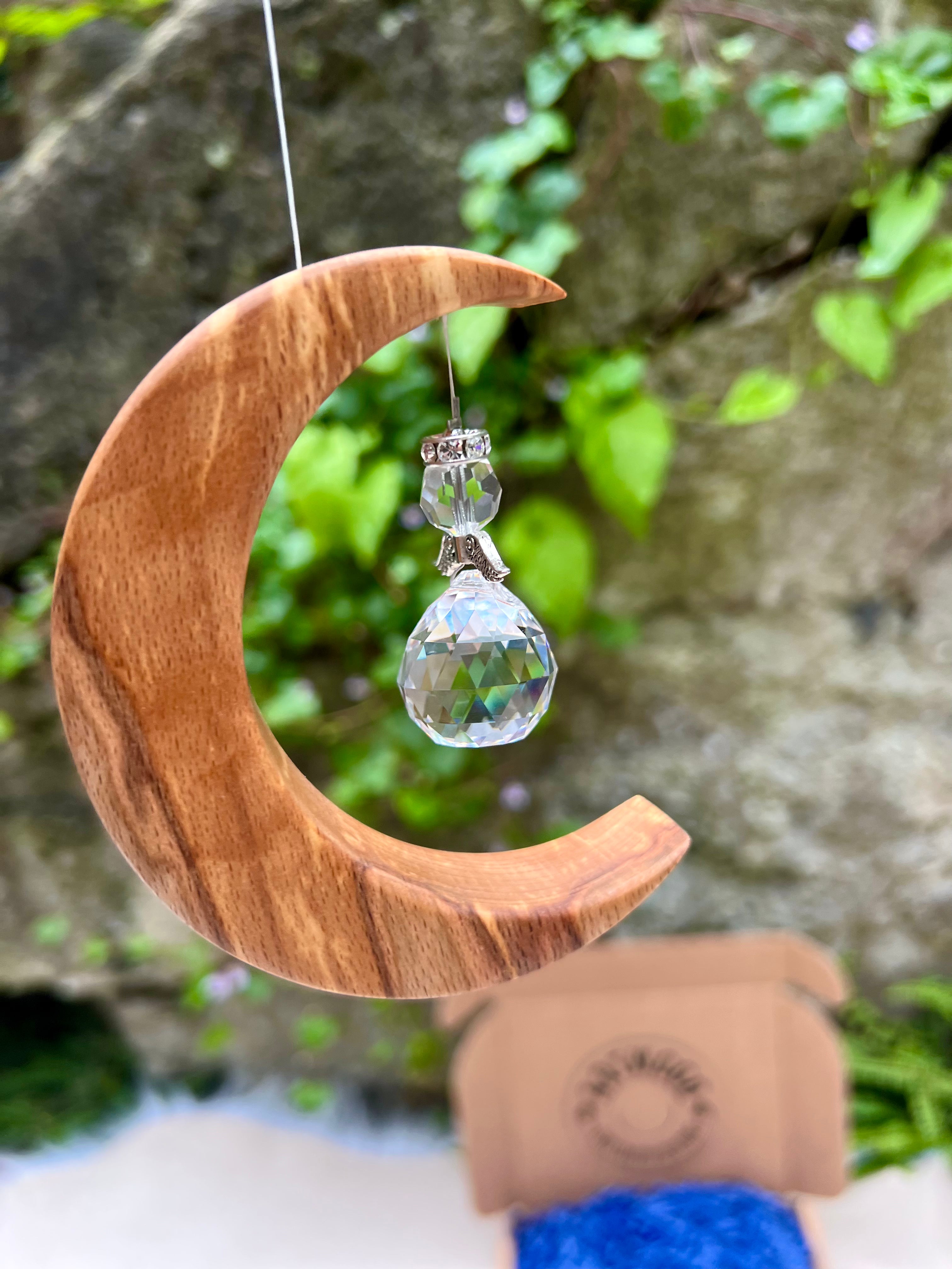 Artwood Spalted Beech Crystal Angel Suncatcher - SB1