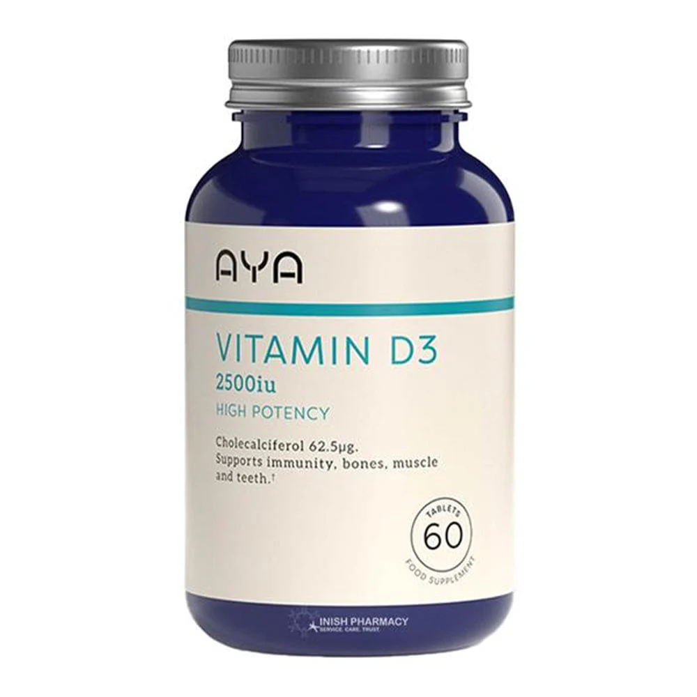 AYA Vitamin D3 2500IU - Supports Bone, Immune & Muscle Health