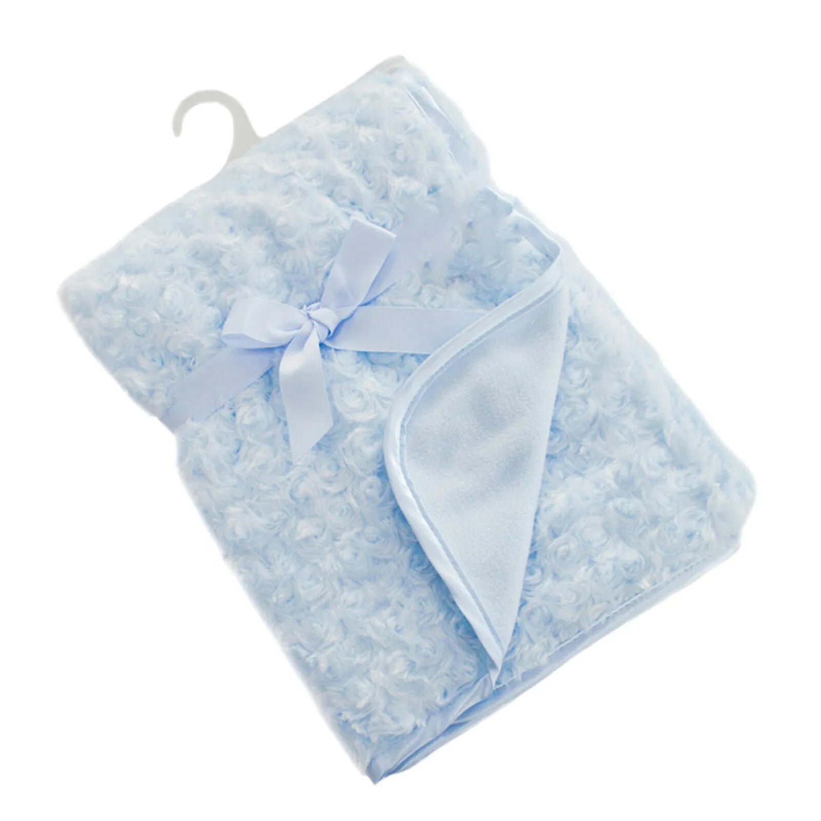 Baby Bow Sweet & Soft Rosebud Blanket Blue