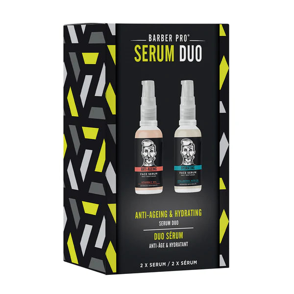 barber pro serum duo men’s skincare gift set in box