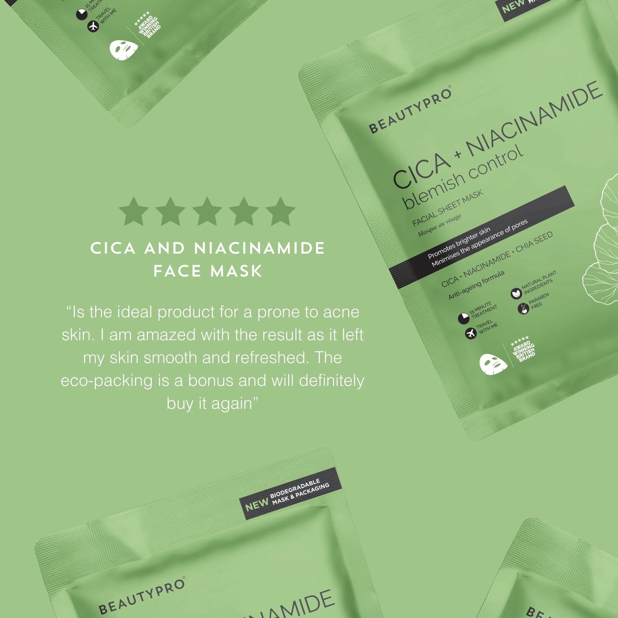 Sheet mask applied to face for 15-minute blemish treatment Review