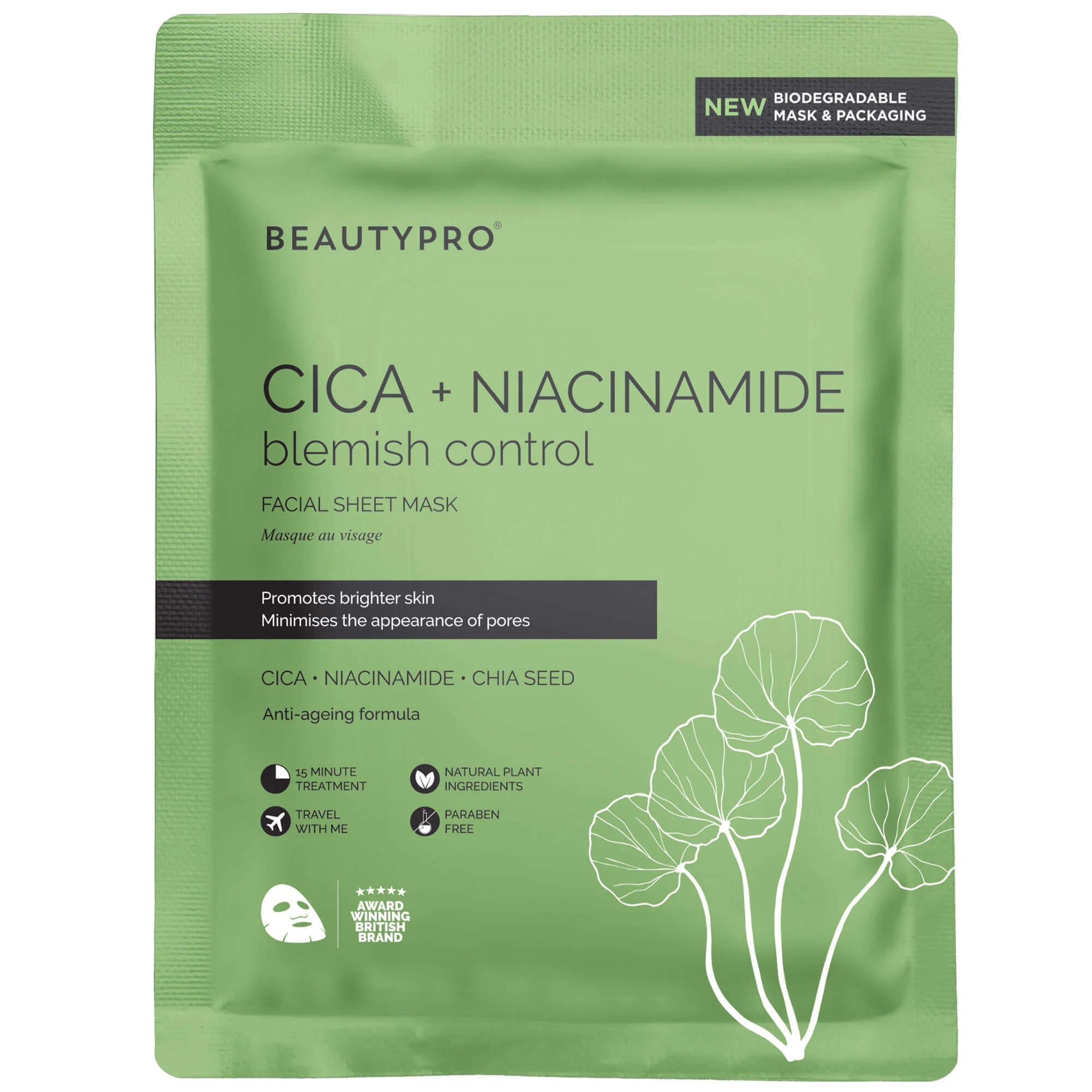 BeautyPro Cica Clarifying Sheet Mask front packaging