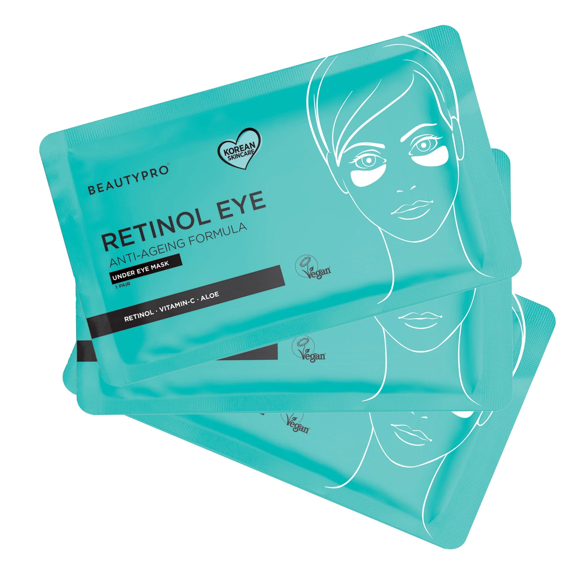 Beautypro Retinol Anti-Ageing Under Eye Mask - 3Pk