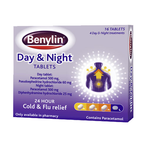 Benylin Day and Night Cold & Flu Tablets - 16 Pk