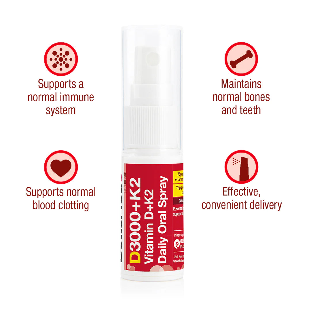 Better You Vitamin d3000 Plus K2 Daily Oral Spray 