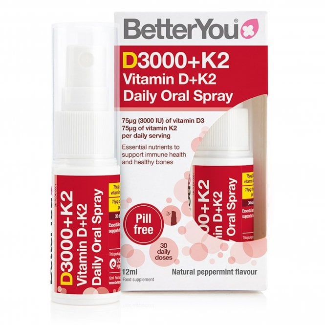 Better You Vitamin d3000 Plus K2 Daily Oral Spray - 12ml