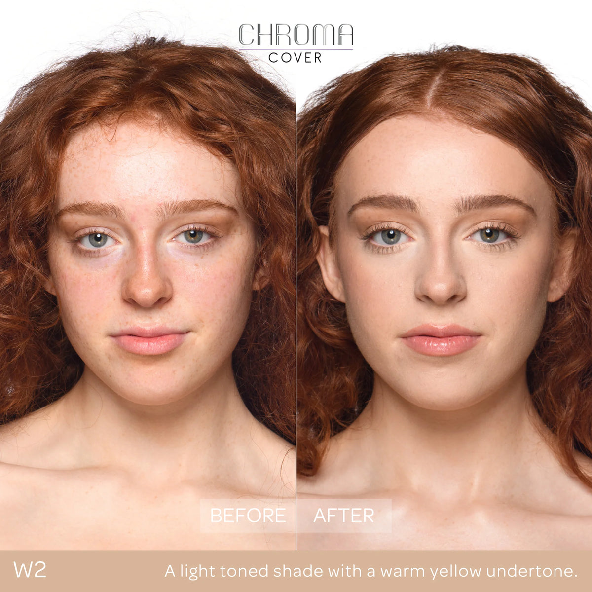 BPerfect Chroma Cover Matte Foundation W2 before and after application