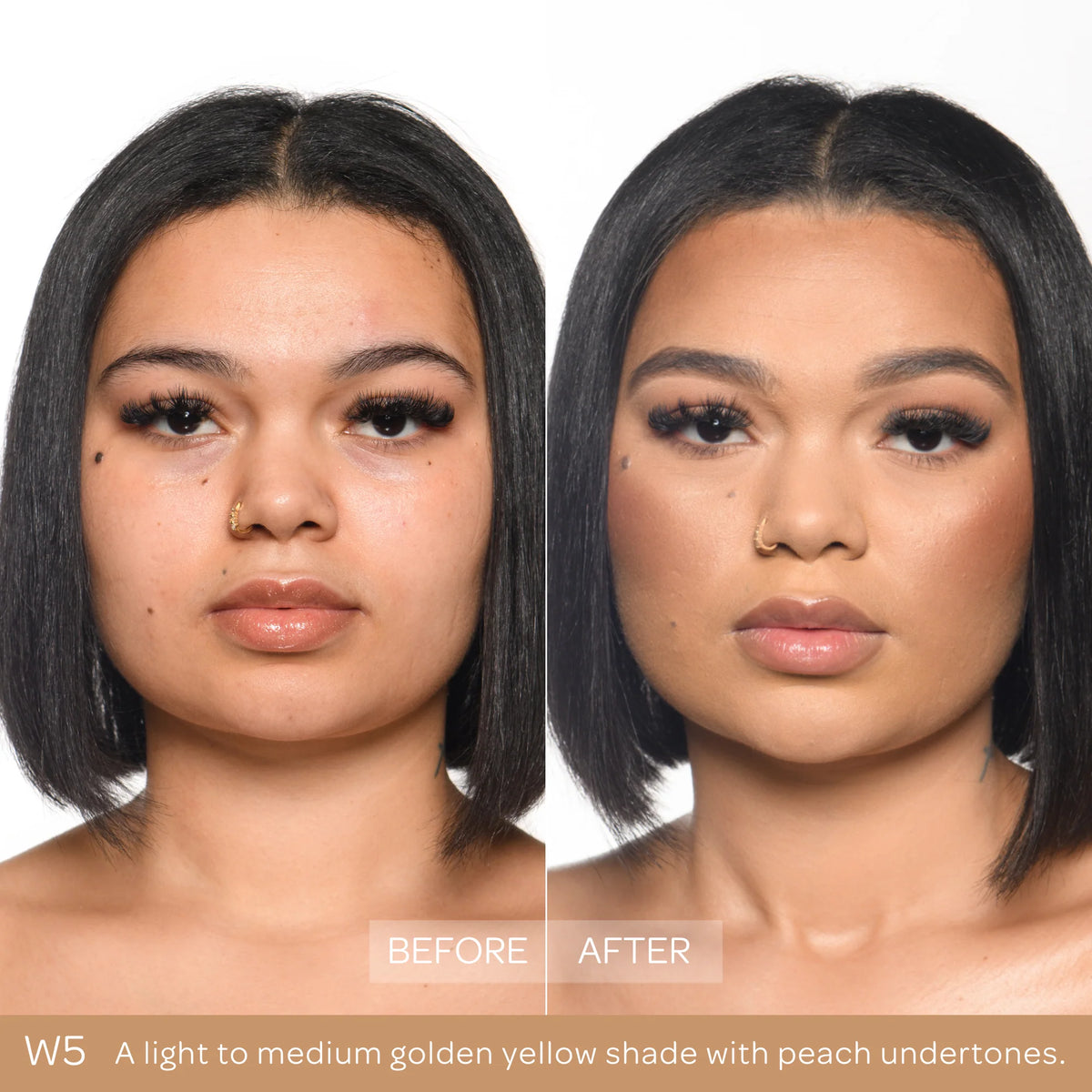 BPerfect Chroma Cover Matte Foundation W5 before and after