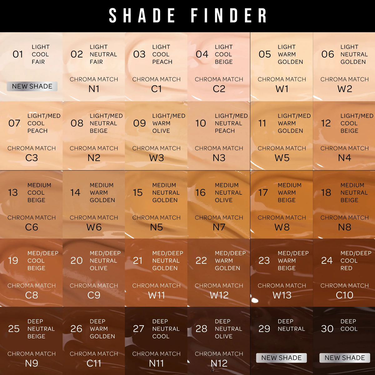 BPerfect Skin Fusion Skin Tint 30-shade foundation shade match finder