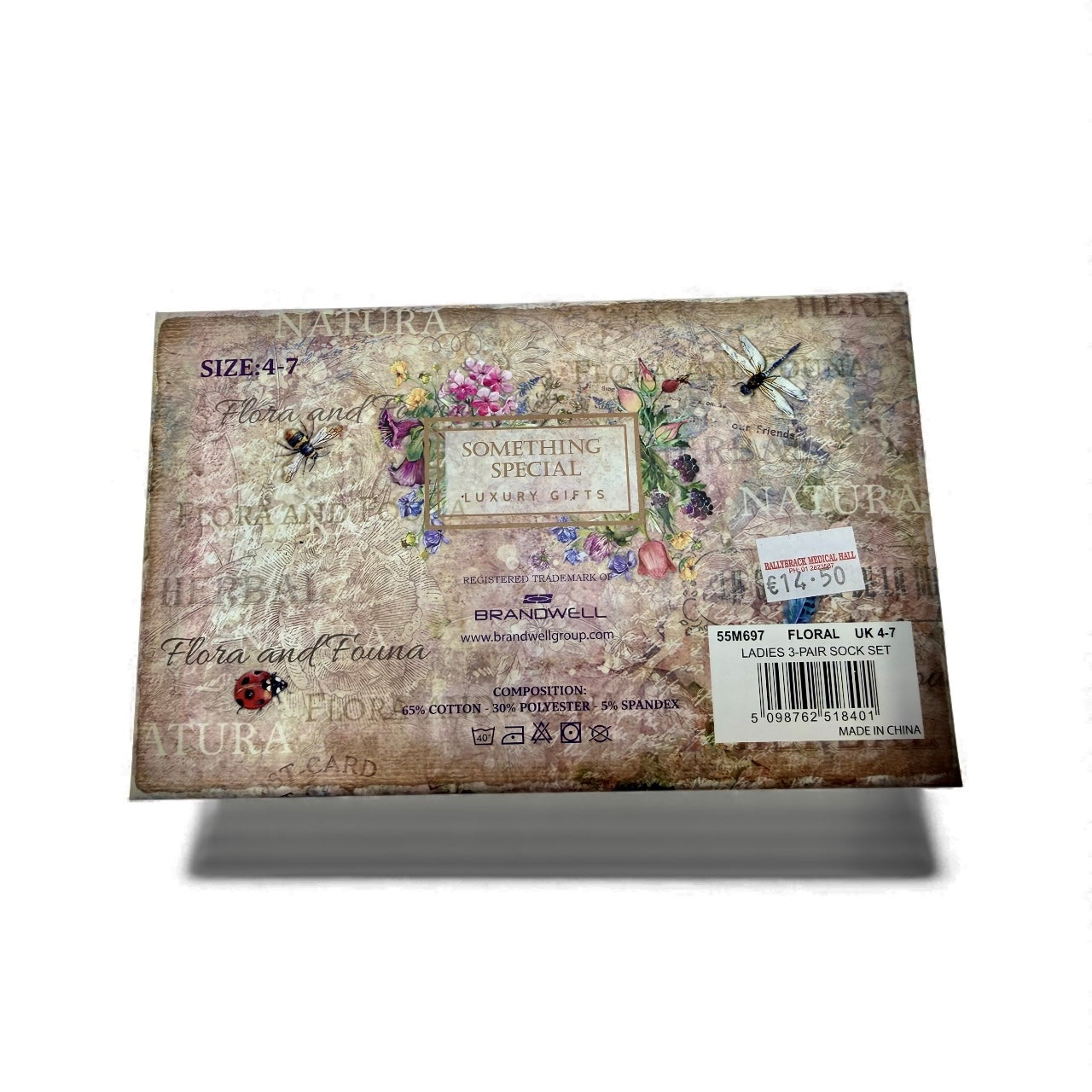 Gift box showing Brandwell chunky knit LED hat in lavender.