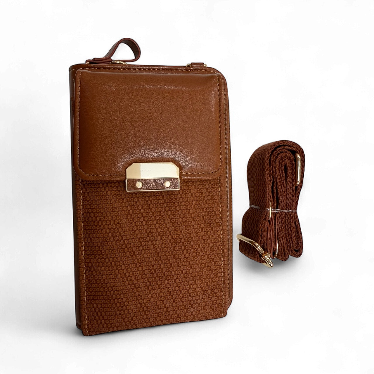 Brandwell Crossbody Phone Purse in Tan