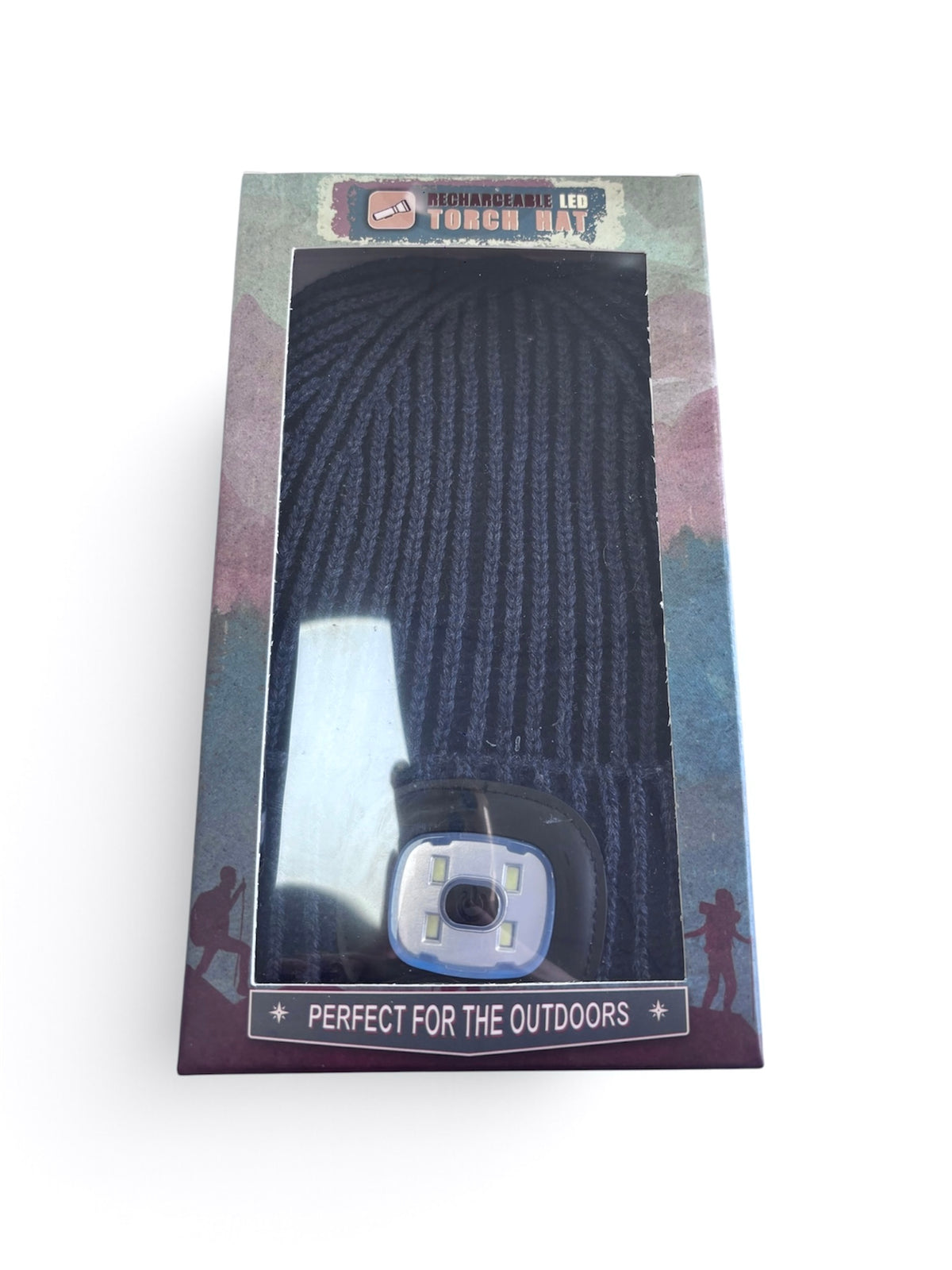 Brandwell Rechargeable LED Torch Beanie Hat in charcoal with built-in LED light