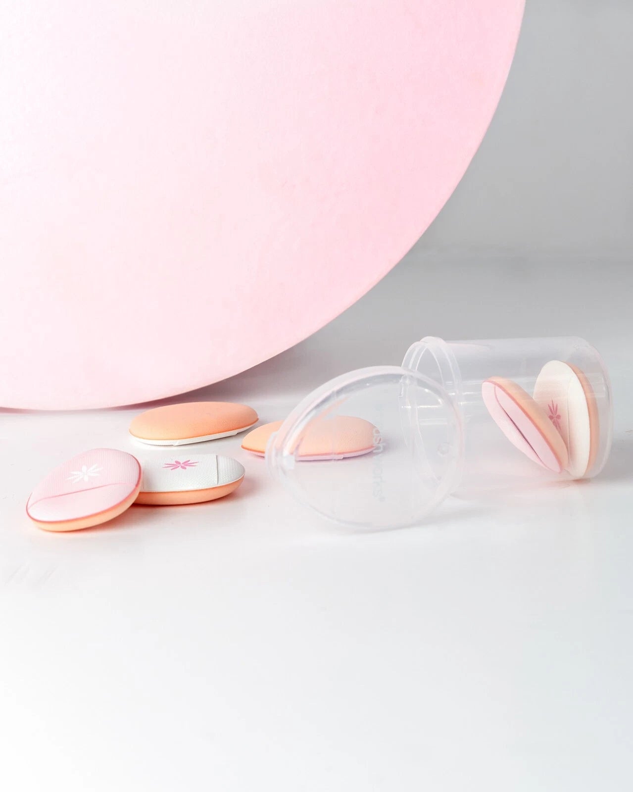 Brushworks pillow puff powder sponges with travel pouch