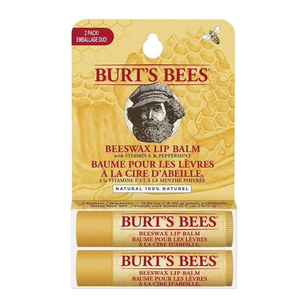 burts bees beeswax lip balm twin pack with peppermint and vitamin e