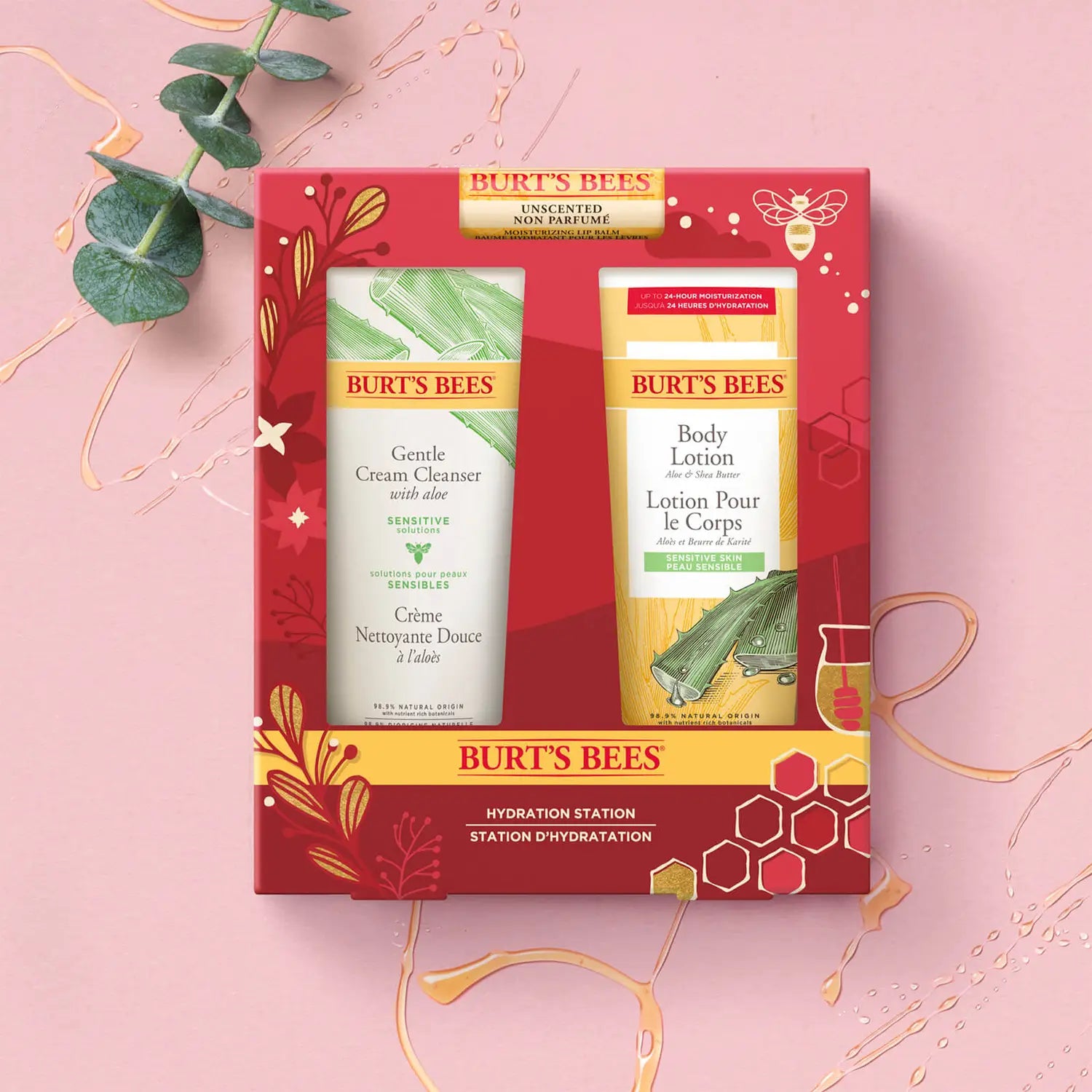 Burts Bees Hydration Station Lip, Face & Body Christmas Gift Set