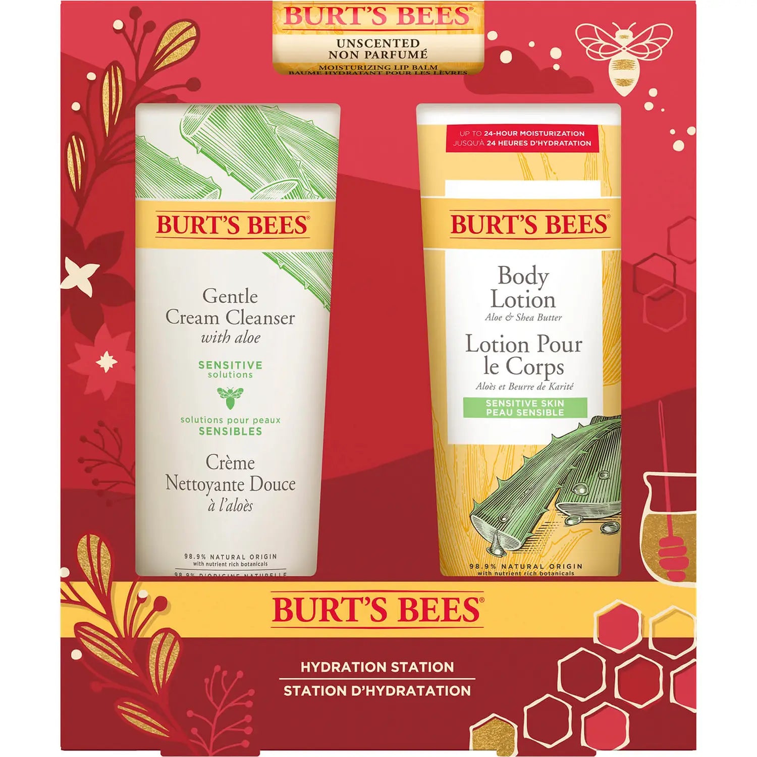 Burts Bees Hydration Station Lip, Face & Body Gift Set