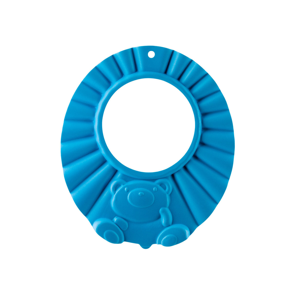 Canpol Babies Flexible Hairwash Hoop in blue with wide shampoo shield, ridged edge and embossed teddy bear design