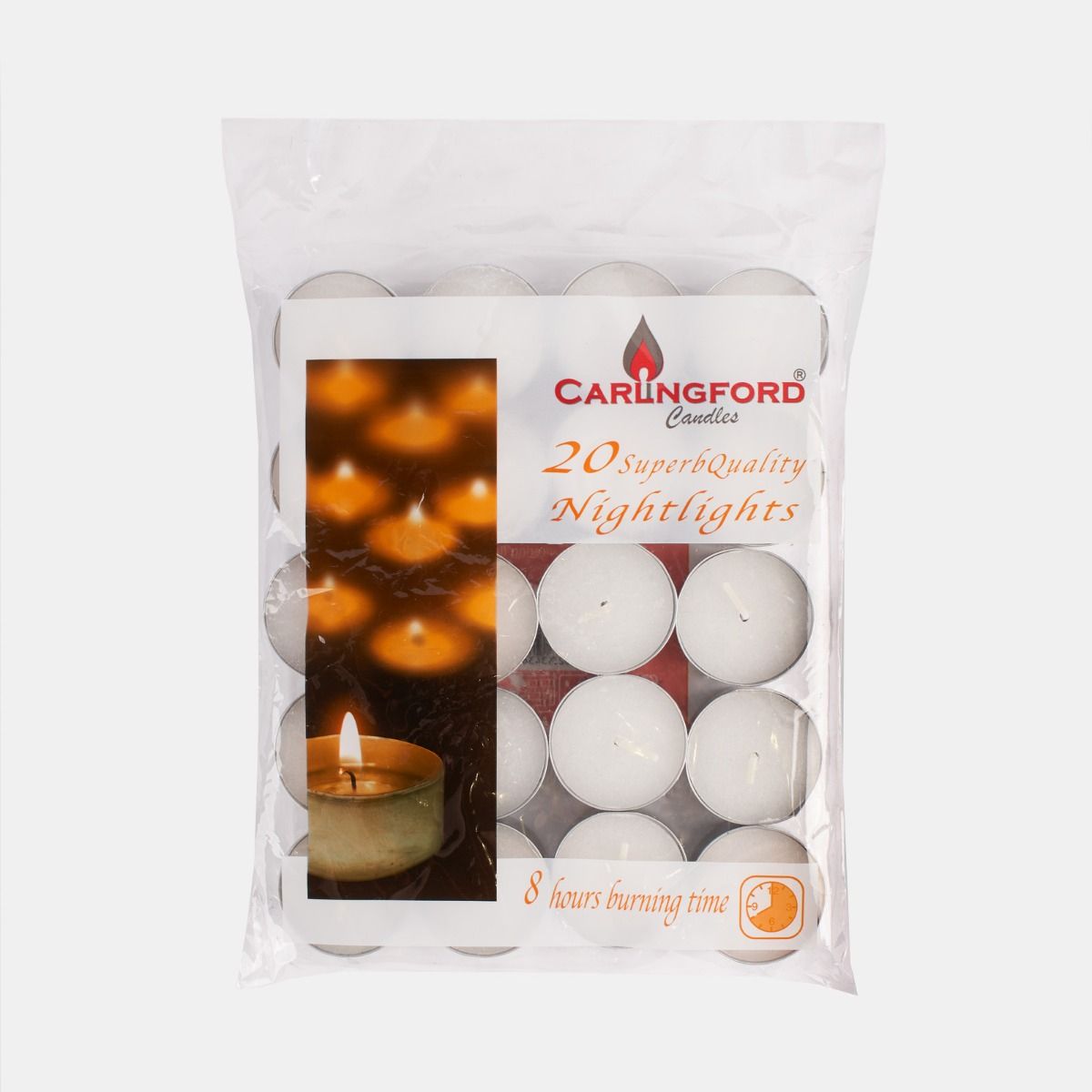 Carlingford 8 Hours Tea Light Candles - 20 Pk
