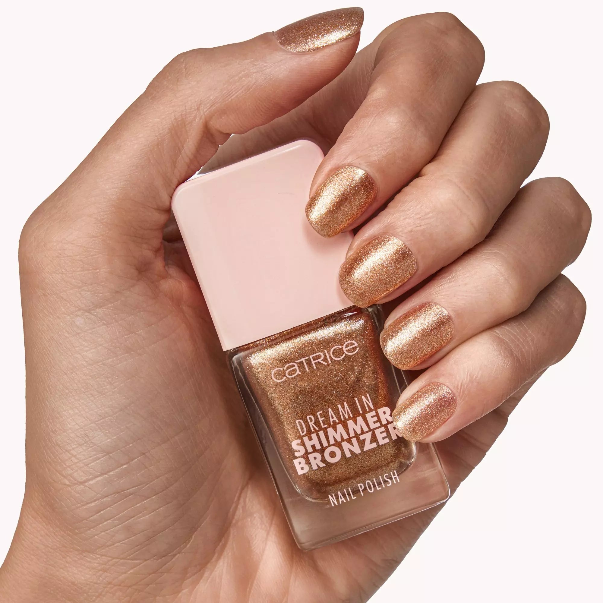 Catrice Dream In Shimmer Bronze Nail Polish- 090 Golden Hour On Light Skin