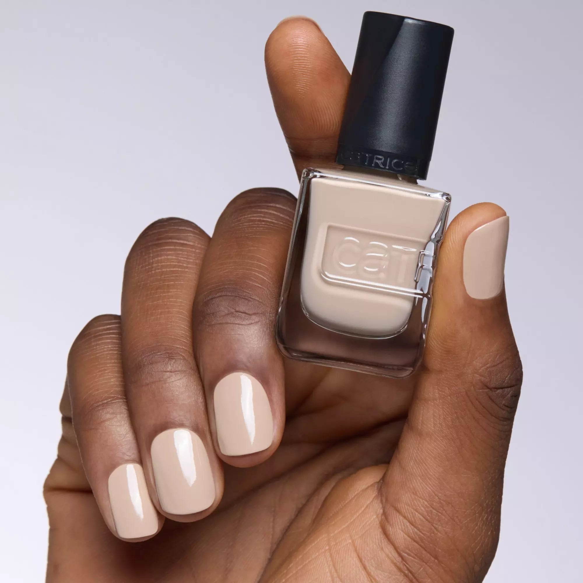 Minimal nude manicure using Catrice Lost My Camel In The Desert polish