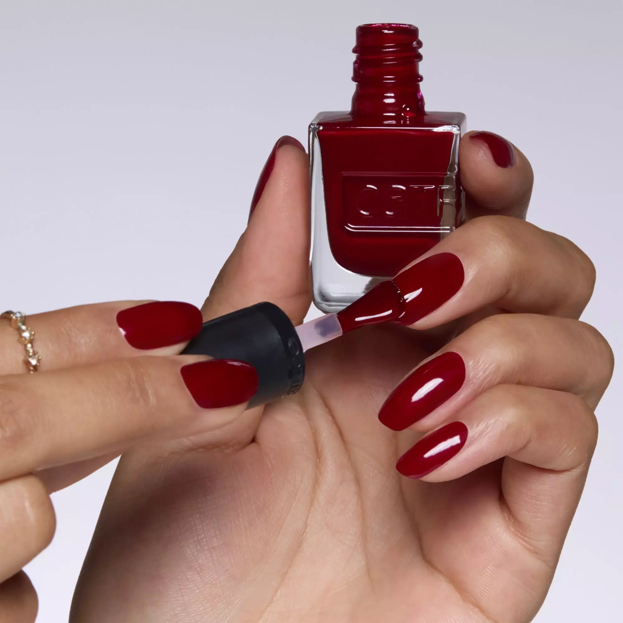 Applying Catrice Gel Affair Nail Lacquer 021 Caught On The Red Carpet - Wine-Red Polish