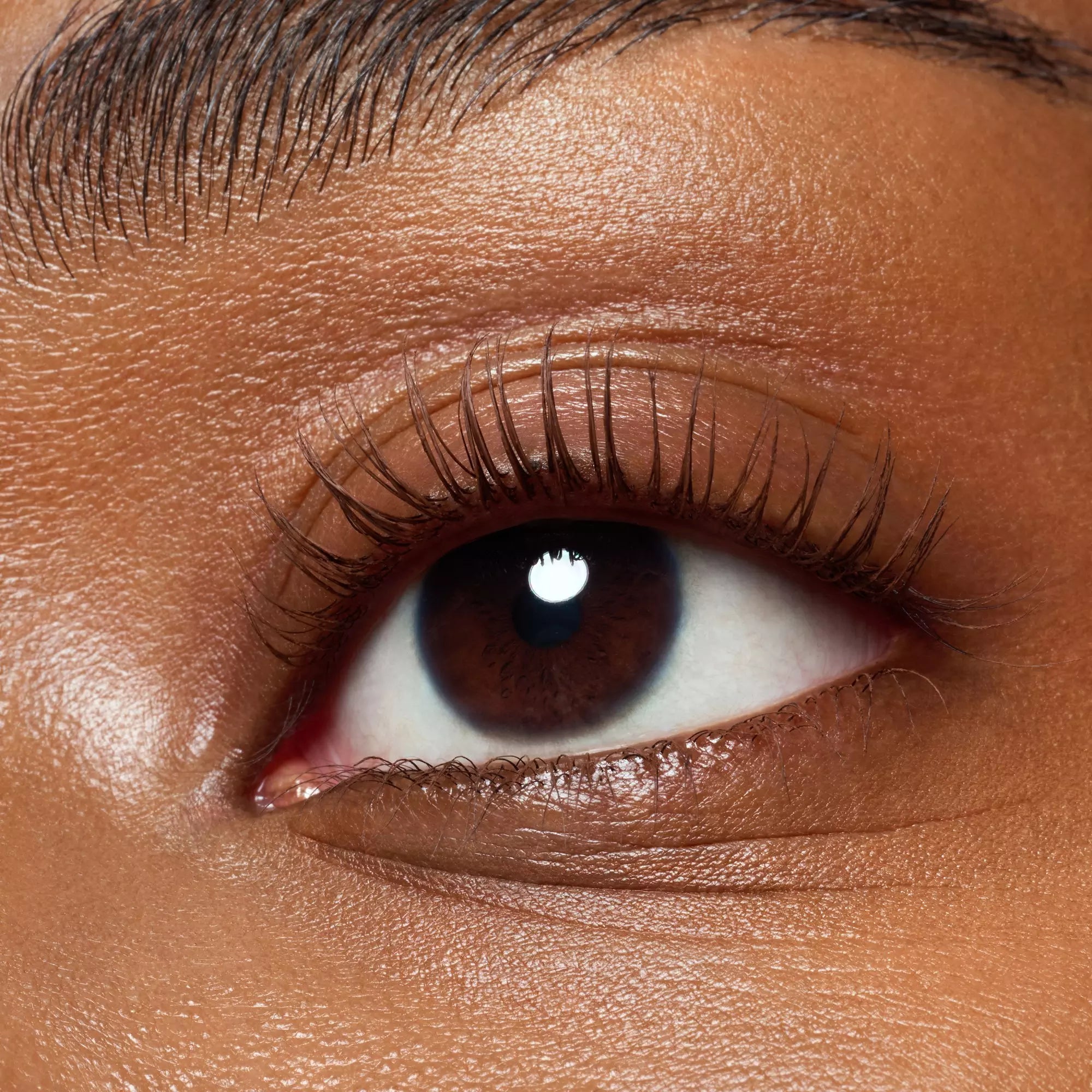Defined lashes on blue eyes using Catrice Glam & Doll Waterproof Mascara brown