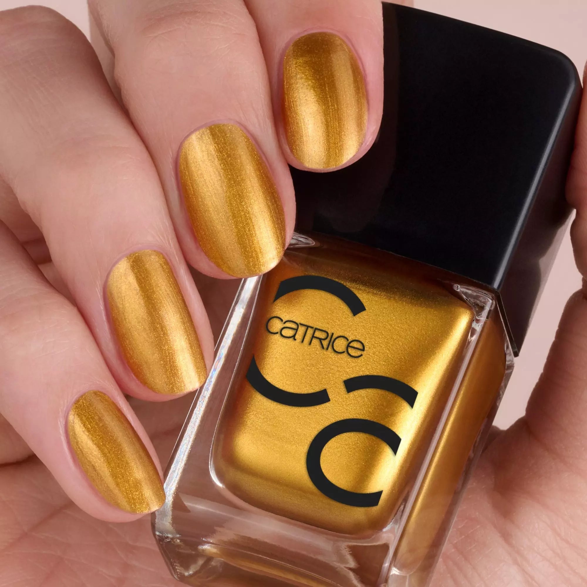 Gloss 156 Nail Gel Finish - ICONAILS Ultimate Lacquer Catrice Gold Polish