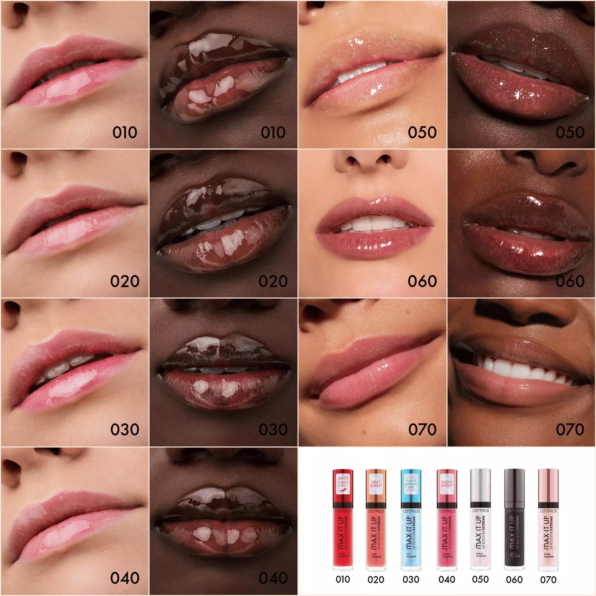 Catrice Max It Up Extreme Lip Booster - Colour Swatches Chart