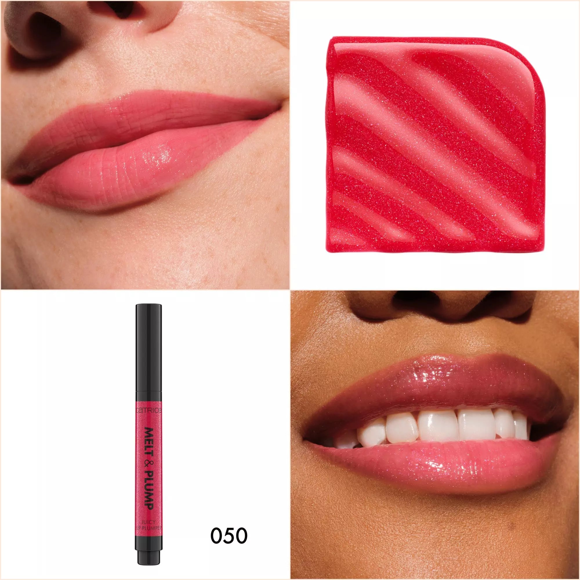 Catrice Melt & Plump Lip Plumper 050 Tropic Like It’s Hot in red Swatches