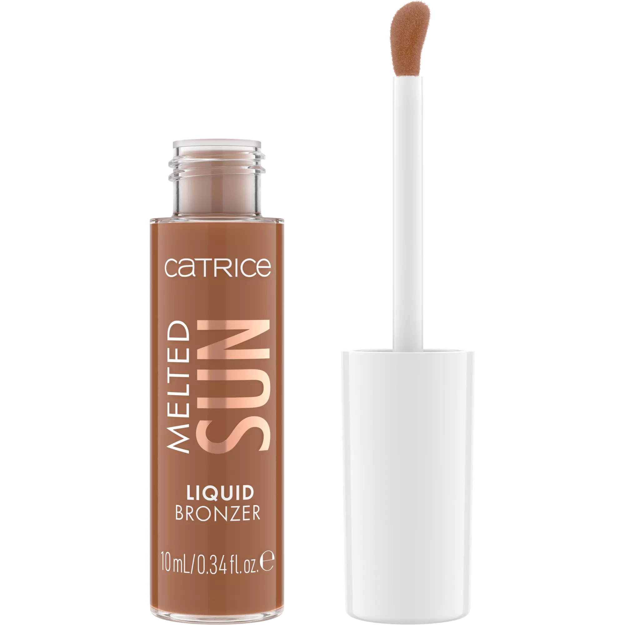 Catrice Melted Sun bronzer with doe-foot applicator and golden brown