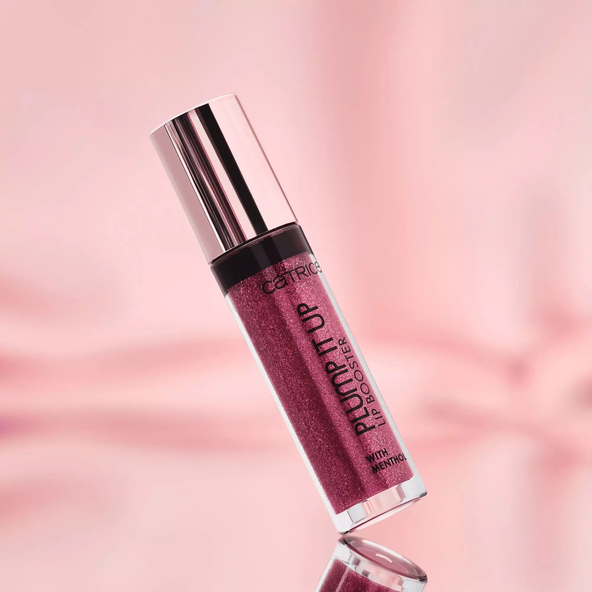 Catrice lip gloss 110 Self Love & Glitter with pink background