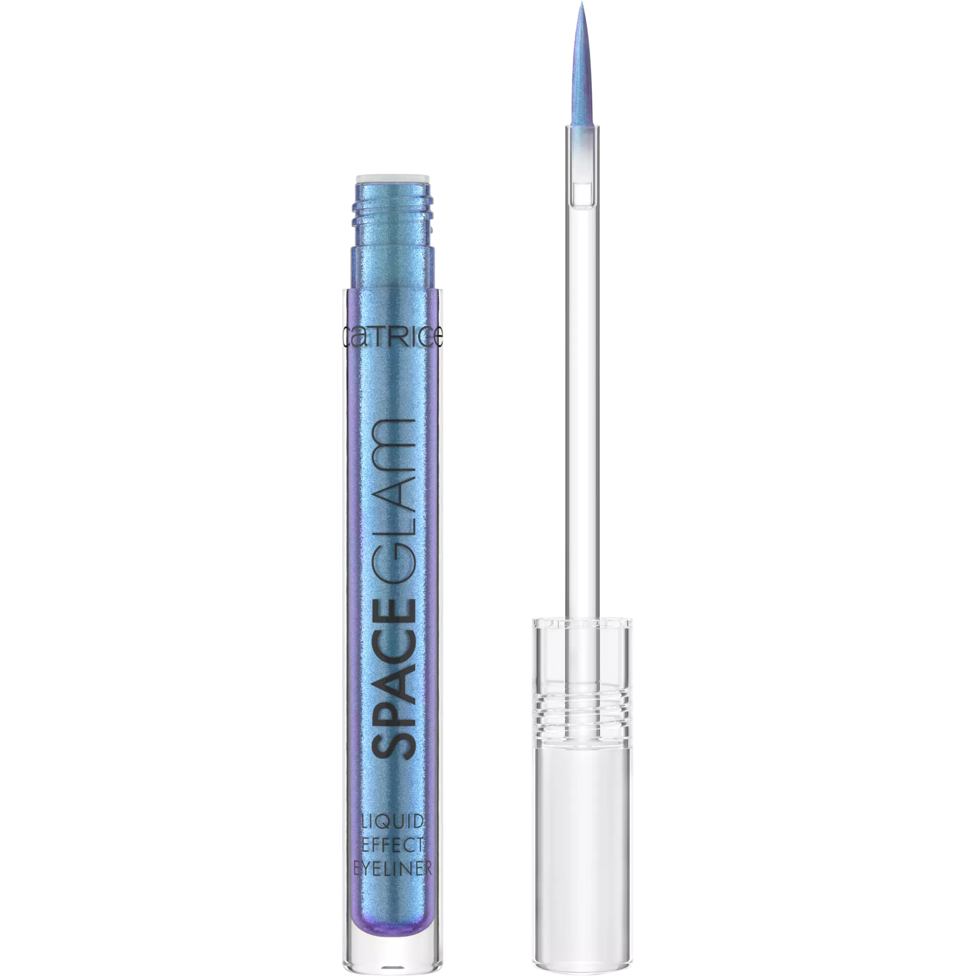 Catrice Space Glam Liquid Eyeliner open with precision tip brush – chromatic finish