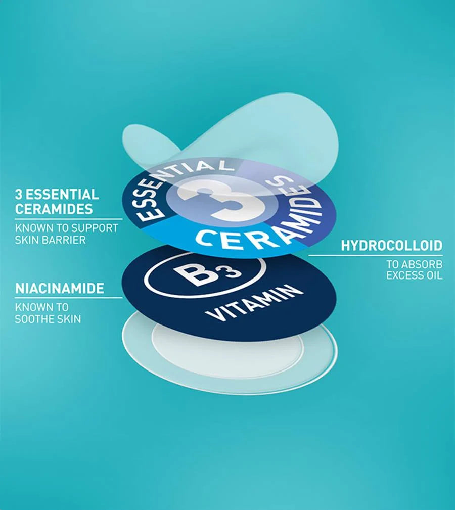 CeraVe spot product breakdown with ceramides, B3 and hydrocolloid patch