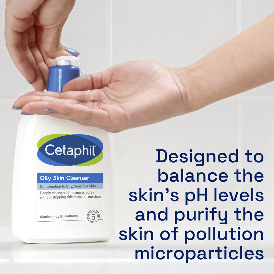 Gentle face cleanser with low-lather for oily and combination skin types