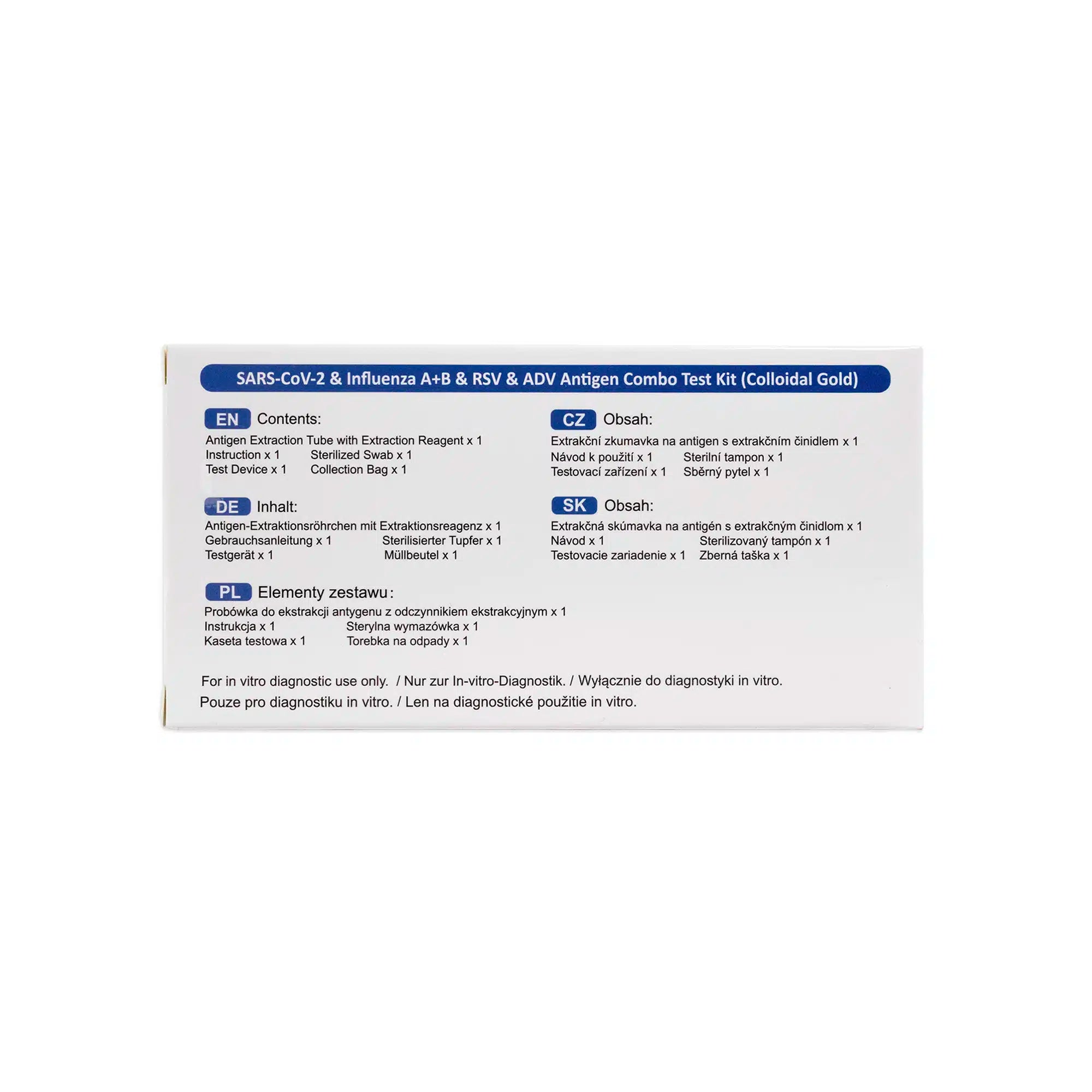 Deep Blue SARS-CoV-2 & Influenza A/H1N1 & RSV & ADV Antigen Test Kit