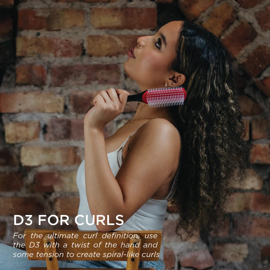 Denman D3 Black The Original Curl Definer 7 Row Hair Brush For Curls