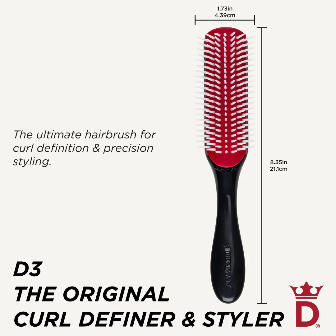 Denman D3 The Original Curl Definer 7 Row Hair Brush - Black