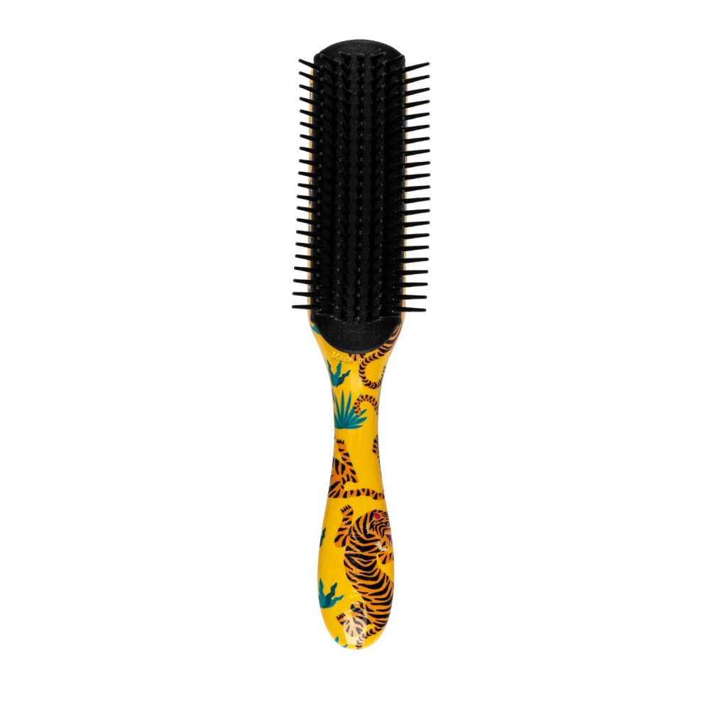 Denman D3 The Original Curl Definer & Styler Yellow Tiger Print Hair Brush