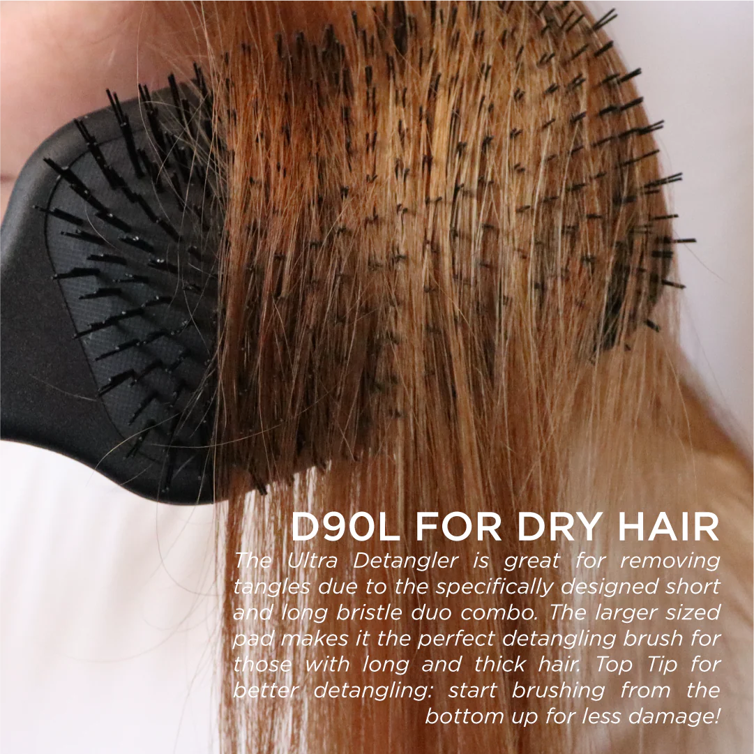 Denman D90L Pastel Pink The Ultra Detangle Hair Brush For Dry Hair