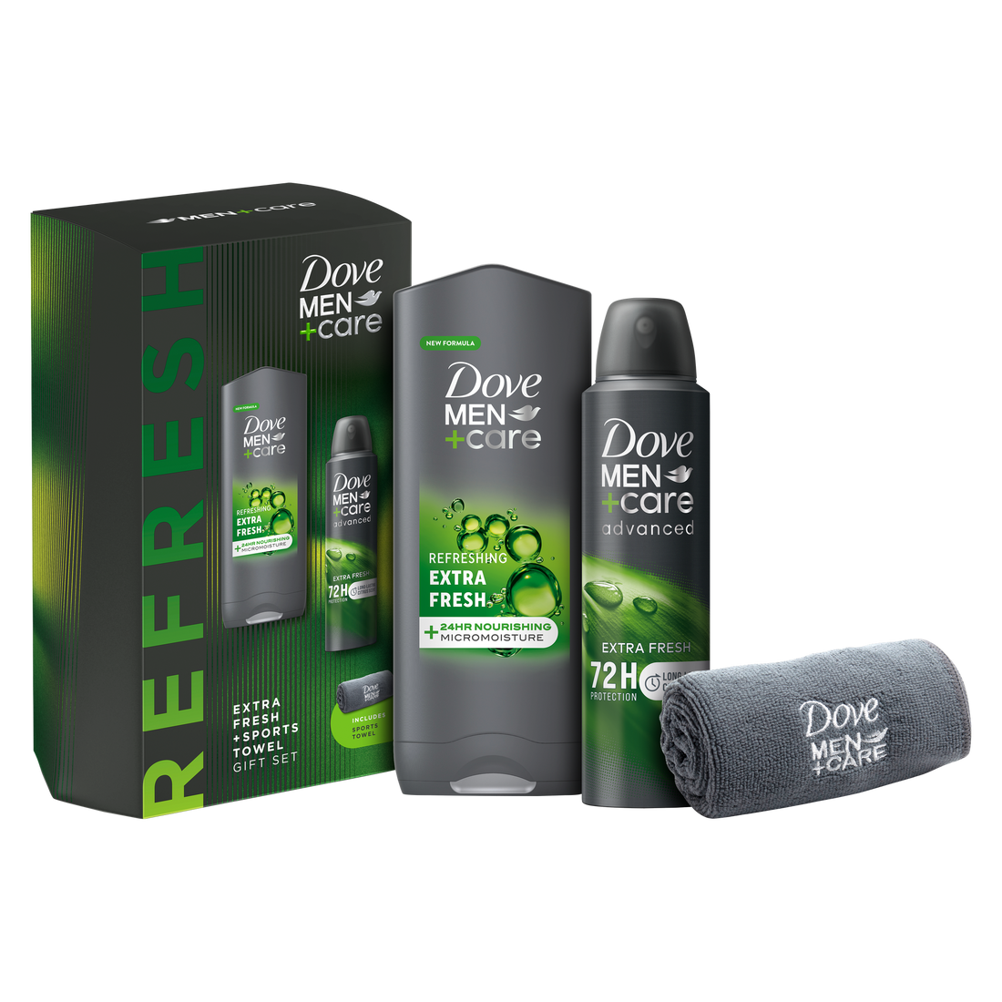 Dove Men Refresh Bath & Body Sports Towel Gift Set for Him