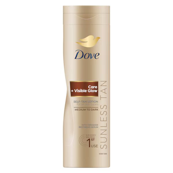     Dove Visible Glow Gradual Self Tan Lotion Medium to Dark 250ml