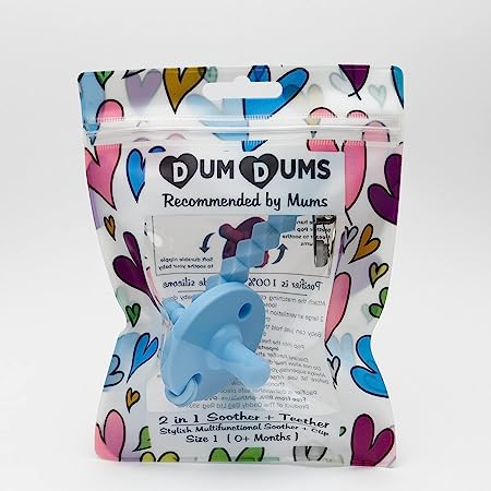 Dum Dums 2 In One Soother + Teether - Baby Blue