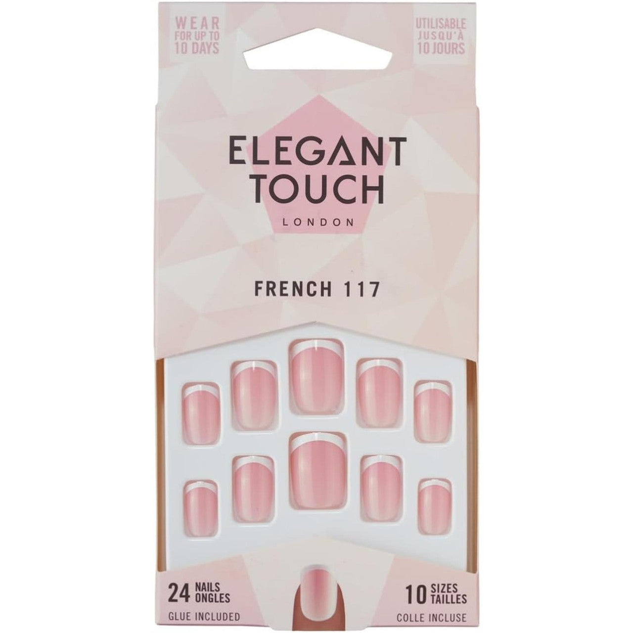 Elegant Touch 117 French Pink squoval false nails box