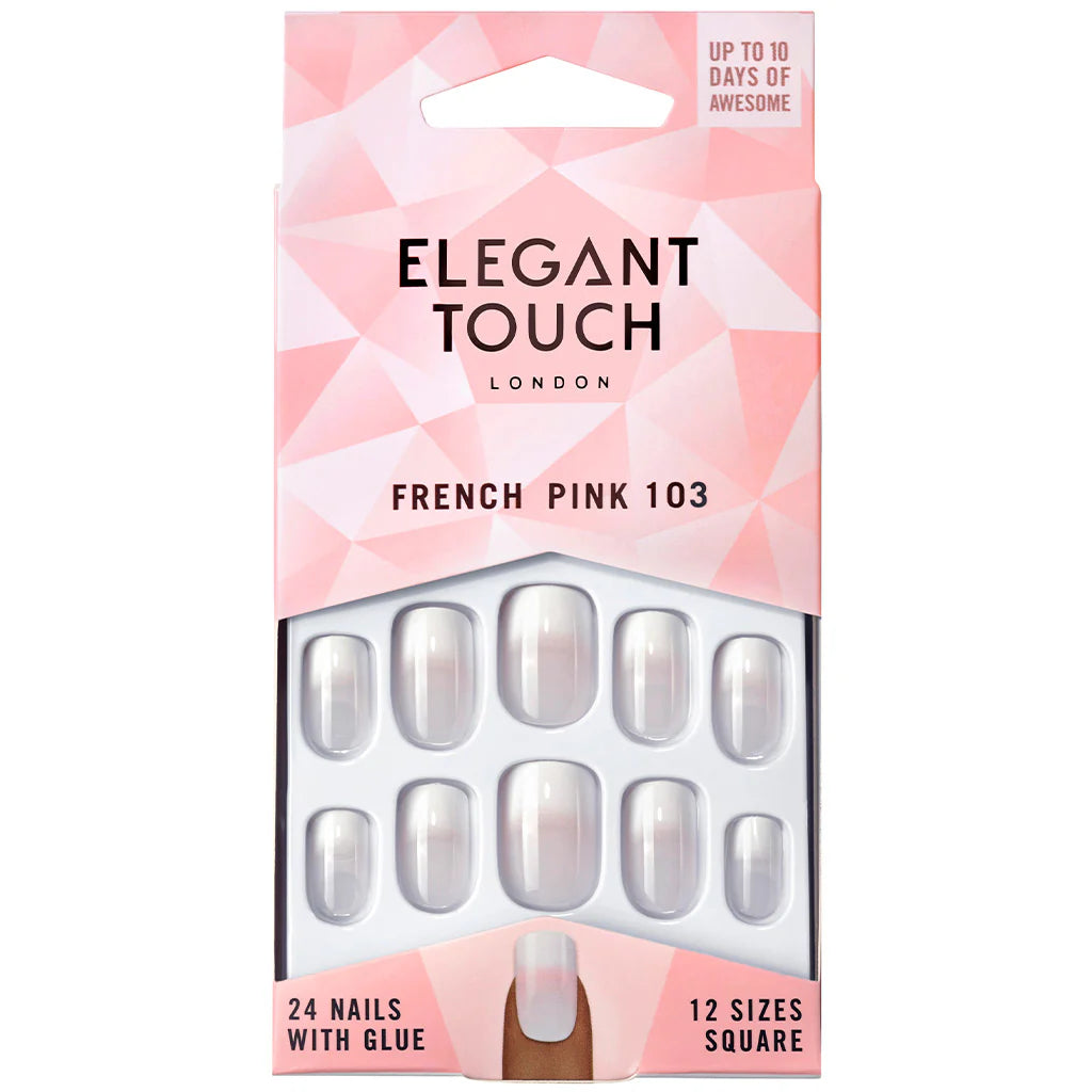 Elegant Touch French Pink 103 square false nails box