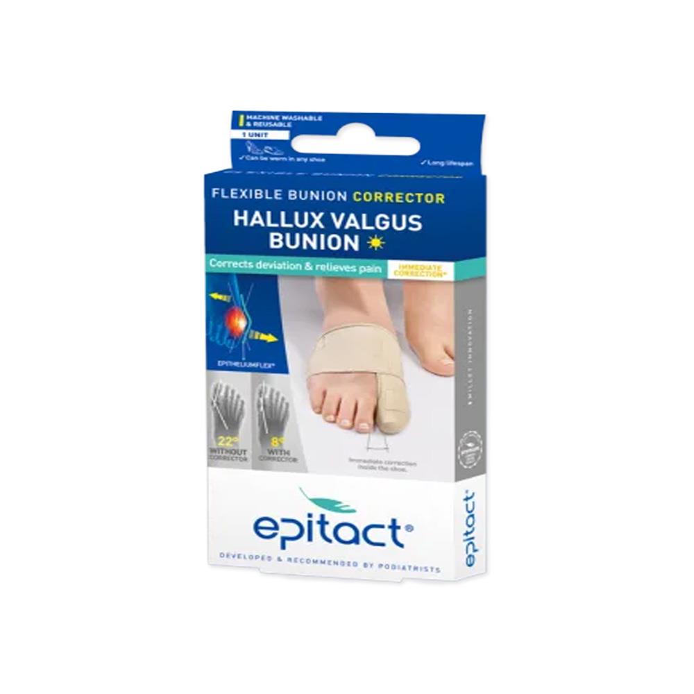 EPITACT flexible bunion corrector — big toe straightener with protective bunion shield
