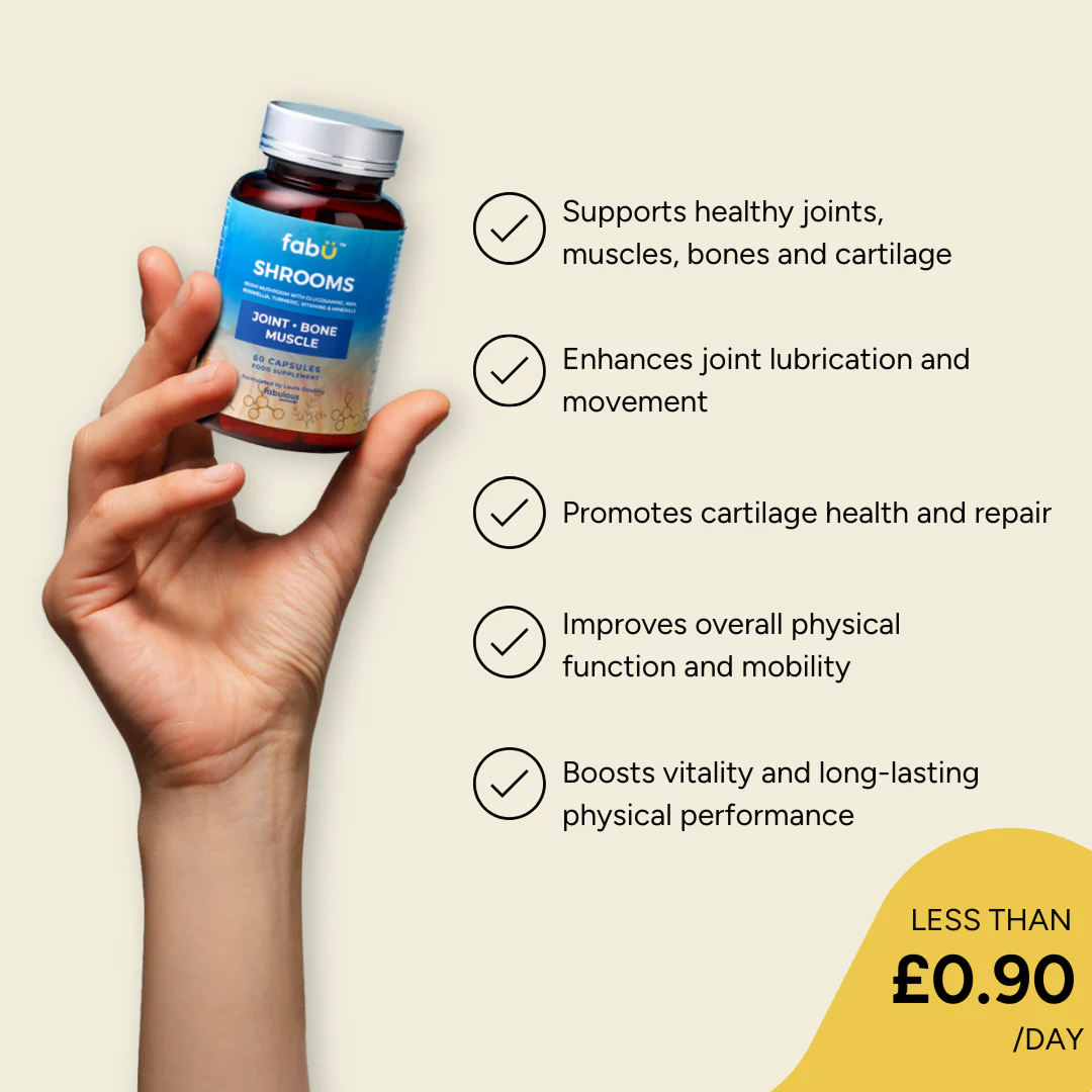 fabÜ SHROOMS Joint Bone Muscle dietary supplement capsules packaging