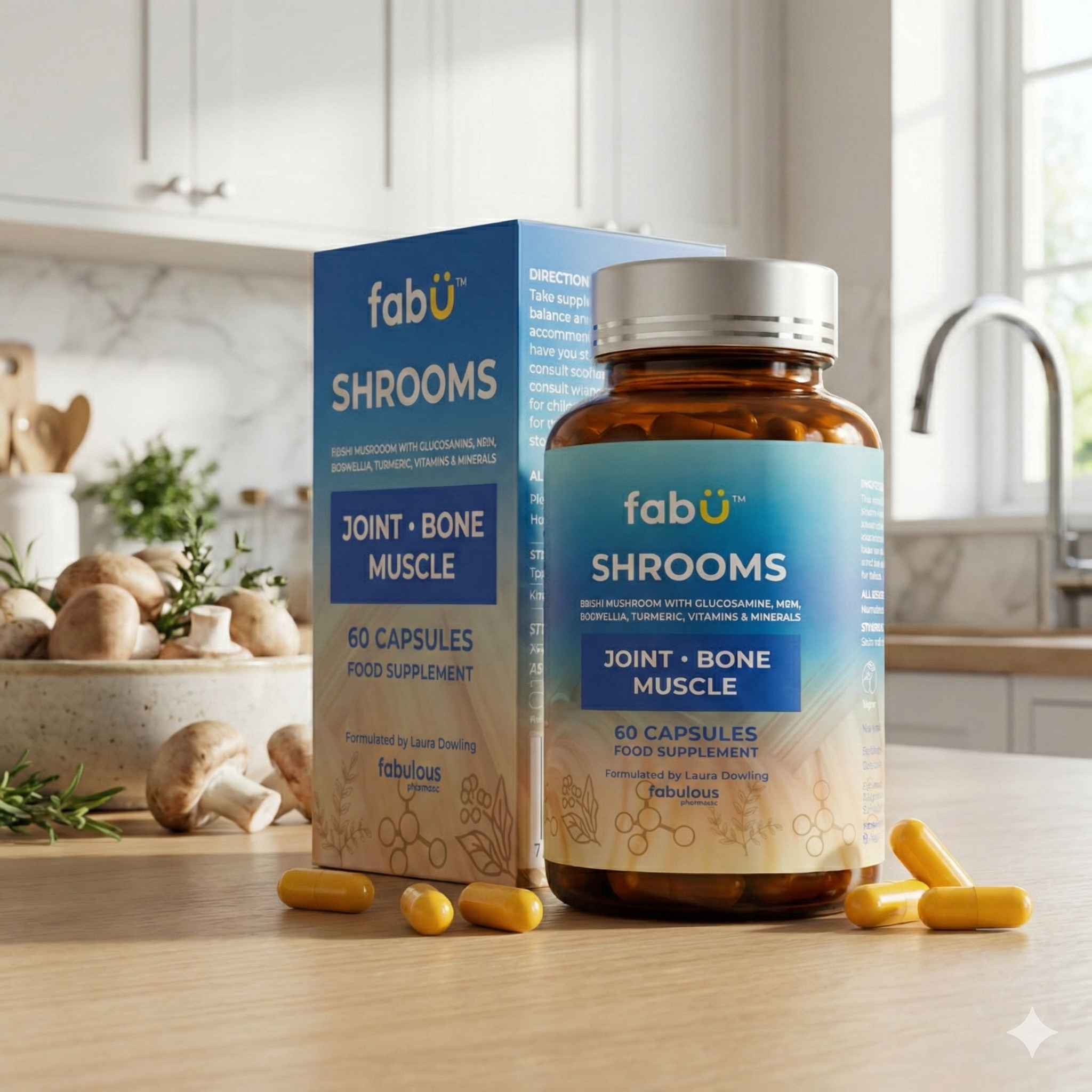 fabÜ SHROOMS Joint Bone Muscle capsules lifestyle supplement image