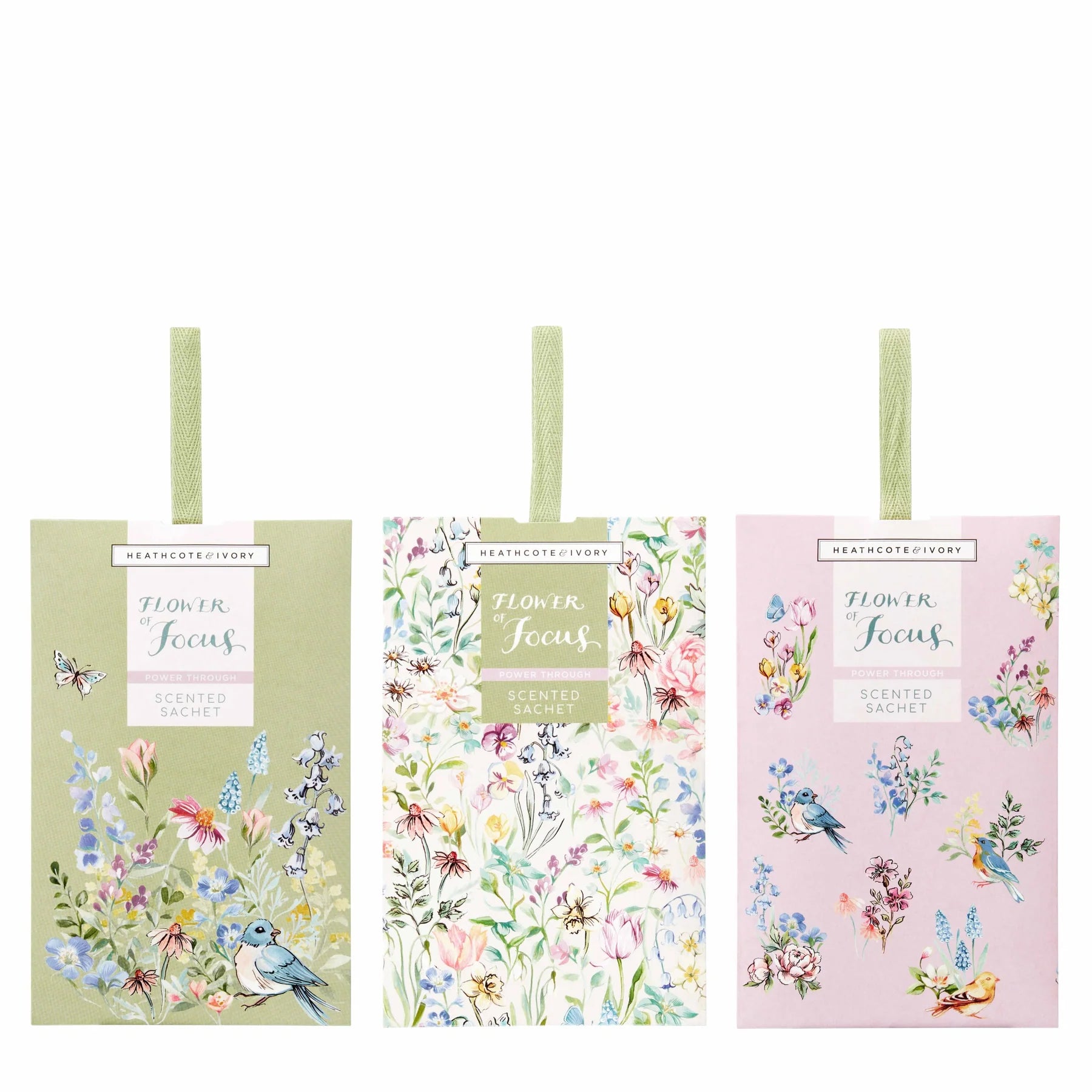 Heathcote & Ivory Flower of Focus Power Through 3 Scent Fragrance Sachets