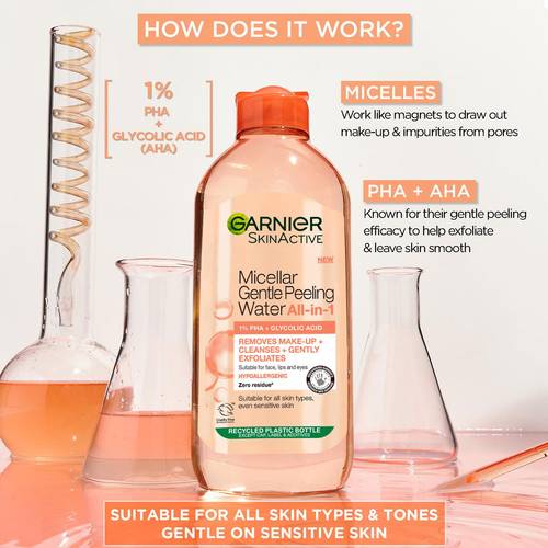 Garnier Skin Active Micellar Gentle Peeling Water How It Works